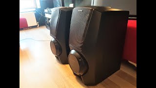 SONY LBT SSXB8AV 4 WAY STEREO SPEAKERS SAW 2X120 WATT [upl. by Eniruam]