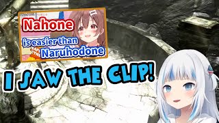 Gura saw the clip of Korone said Nahone Hololive [upl. by Iznil340]