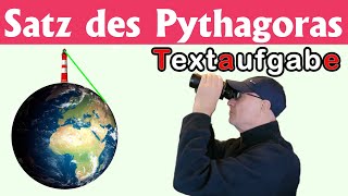 Satz des Pythagoras  richtig anwenden in TEXTAUFGABEN [upl. by Reames]