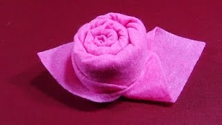 How To Fold A Paper Napkin Into A Rose Bud [upl. by Nylrahc928]