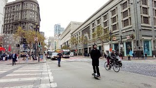 4K San Francisco Market Street amp Union Square during APEC 2023 [upl. by Aanas]