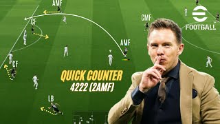 eFootball 2025 4222 2AMF Formation amp Tactics Quick Counter [upl. by Ilegna]