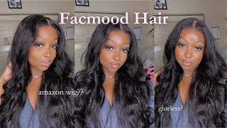 AFFORDABLE 28 INCH GLUELESS WIG FROM AMAZON😍 [upl. by Oemac]