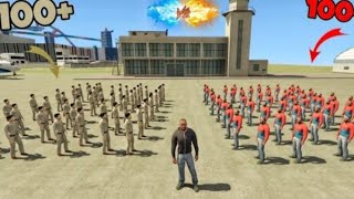 100 franklin 100 police in npc fight in Indian bike driving 3D attack indiagamer88 [upl. by Adiaz]