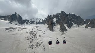 Panoramic Mont Blanc Cable Car FrenchItalian Alps [upl. by Dionisio]