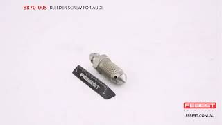 8870005 BLEEDER SCREW FOR AUDI [upl. by Gusella762]