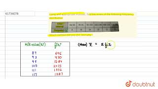 Using and appropriate method  find the mean of the following frequency distributionWhich method [upl. by Olinde]