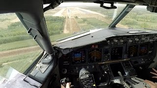 Boeing 737 cockpit view visual approach Full HD [upl. by Nlycaj]