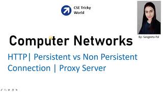 Computer Networks Persistent and Non persistent  HTTP connection  proxy server  Hindi [upl. by Adella161]