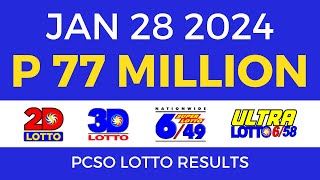 Lotto Result January 28 2024 9pm PCSO [upl. by Ayotnom]