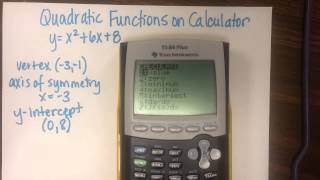 Quadratic Functions amp the calculator ti84 plus [upl. by Preciosa]