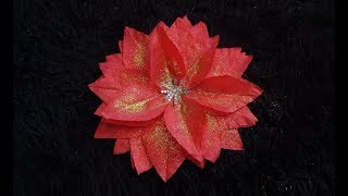 DIY Poinsettia Flower out of Paper Napkins MadeByFate 201 [upl. by Annuahsal]