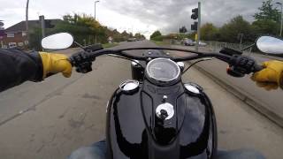 First ride on Harley Softail Slim quotSquot with Bassani Prostreet turnout exhausts [upl. by Sayres]