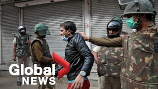 Coronavirus outbreak Indian police break up citizenship protests as lockdown enforced [upl. by Ramedlaw600]