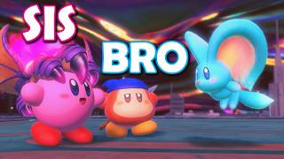 WE BEAT Kirby and the Forgotten Land FINAL BOSS  ENDING Brother and Sister Gameplay [upl. by Ahsiekan]