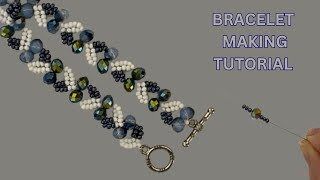 Beading tutorial DIY bead bracelet  elegant design [upl. by Birk]