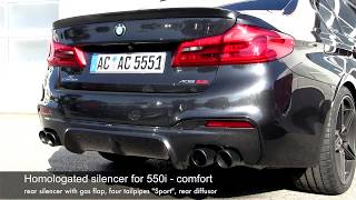 AC Schnitzer Schalldämpfer für BMW 550i homologated sound [upl. by Hayikaz387]