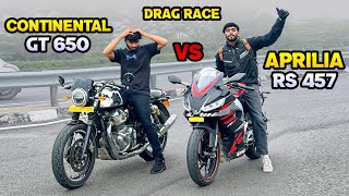 Aprilia rs 457 vs Continental GT 650  Drag race 😱 [upl. by Sancho]