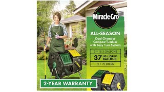 Miracle Gro Dual Chamber Compost Tumbler [upl. by Peedsaj]