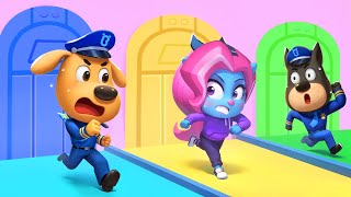 Police Chase Obstacle Run  Educational Videos  Kids Cartoons  Sheriff Labrador [upl. by Uase]