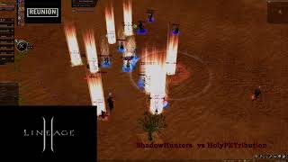 L2 Exilium World  ShadowHunters vs HolyRetribution MASS PVP Cardynax [upl. by Sadoff468]