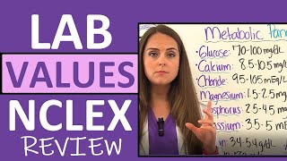 Lab Values Nursing NCLEX Review for Nurses and Nursing Students [upl. by Mllly]