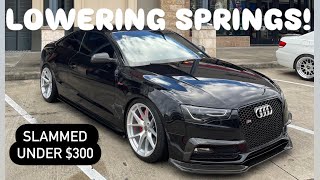 AUDI S5 LOWERING SPRING  HampR LOWERING SPRINGS [upl. by Klemperer734]