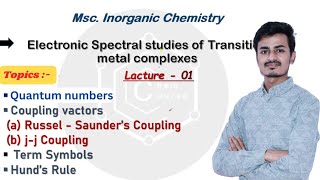 Term symbols Hund rule LS and jj coupling  Electronic Spectra of transition metal complexes [upl. by Nottirb]