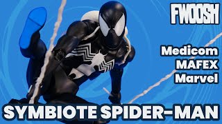 MAFEX SpiderMan Black Costume Symbiote Marvel Comics Medicom Action Figure Review [upl. by Cannon572]