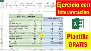 Análisis Horizontal del ESTADO DE SITUACIÓN FINANCIERA en Excel y con interpretación [upl. by Ihteerp]