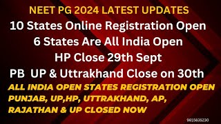 NEET PG 2024 10 States Registration Still Open Including 6 All India Open Private Statesneetpg2024 [upl. by Thanh46]