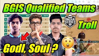 Godl CG Not Qualify 😳 BGIS Qualified Teams 😮 Troll Prime Highlights [upl. by Asatan852]