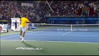 Federer vs Djokovic  Dubai final 2011 highlights  Interviews [upl. by Rabiah]