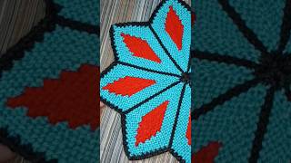 Amazing Doormat Star ⭐ Shape doormat knitting [upl. by Ano]