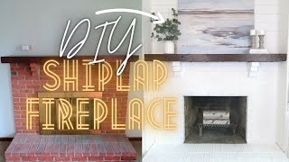 DIY SHIPLAP FIREPLACE MAKEOVER  FRUGAL LIVING [upl. by Epifano]