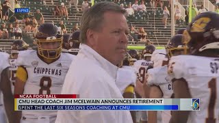 Central Michigan football coach Jim McElwain announces retirement [upl. by Iron]