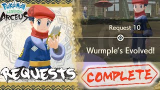 Pokemon Legends Arceus Request 10 Walkthrough quotWurmples Evolvedquot How To Unlock amp Location Guide [upl. by Pacorro]