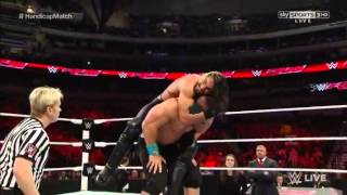 Wwe Raw 19012015 John Cena vs Seth Rollins amp Kane amp Big Show 3 on 1 Handicap match [upl. by Aleahcim]