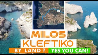 How to Drive and Hike to Kleftiko in Milos Greece 4k  How to go to Kleftiko by land in Milos [upl. by Zweig879]