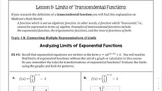 Lesson 5 Transcendental Functions [upl. by Ludba110]