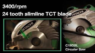 Scie circulaire 18V Hitachi C18DSL  Guedo Outillage [upl. by Naziaf]