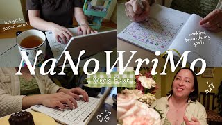 At the end of the challenge amp all the emotions that come with it  NaNoWriMo Week 4 ✨writing vlog [upl. by Anaillil]