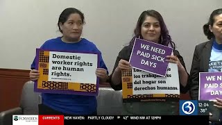 VIDEO Advocates push for paid sick leave for all regardless of business size [upl. by Tapes]