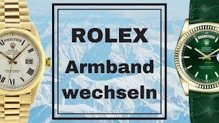 Rolex Armband wechseln Submariner Uhrenarmband tauschen Datejust Lederarmband entfernen [upl. by Cired12]