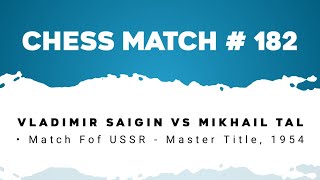 Vladimir Saigin vs Mikhail Tal • Match For USSR  Master Title 1954 [upl. by Llerdna]