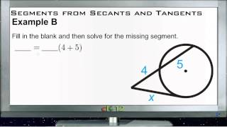 Segments from Secants and Tangents Examples Basic Geometry Concepts [upl. by Kowatch]