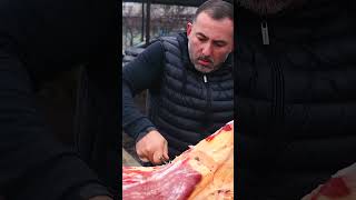 Caucasian delicacy  Cooking a HUGE BISON  GEORGY KAVKAZ shorts [upl. by Amihc]