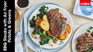 BBQ Steaks with Air Fryer Potato amp Greens [upl. by Solange]