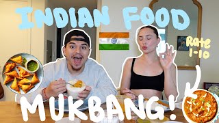 OUR FIRST TIME TRYING INDIAN FOOD Honest first impressions [upl. by Orlov162]