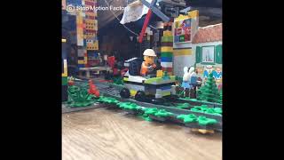 la tondeuse ferroviaire stop motion lego [upl. by Atnom796]